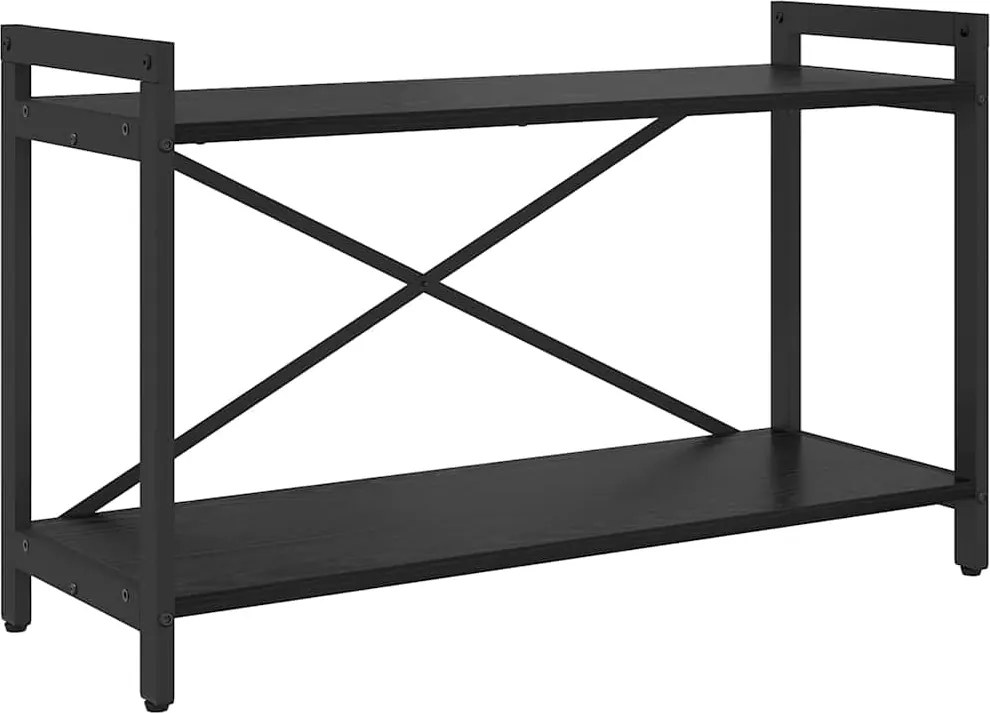 vidaXL Raft pentru cărți Stejar Negru 40 x 30 x 85 cm Lemn compozit