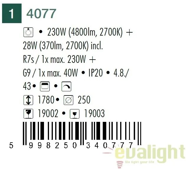 Lampadar modern, Lampa de podea, Gamma 4077 RX