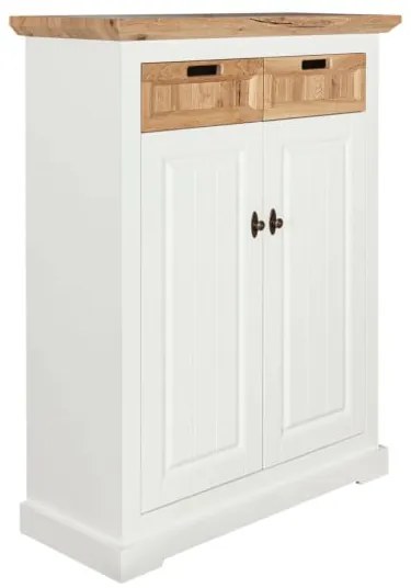 Comoda Tivoli Cu 2 Usi Si 2 Sertare Alb Si Natur, 91 Cm
