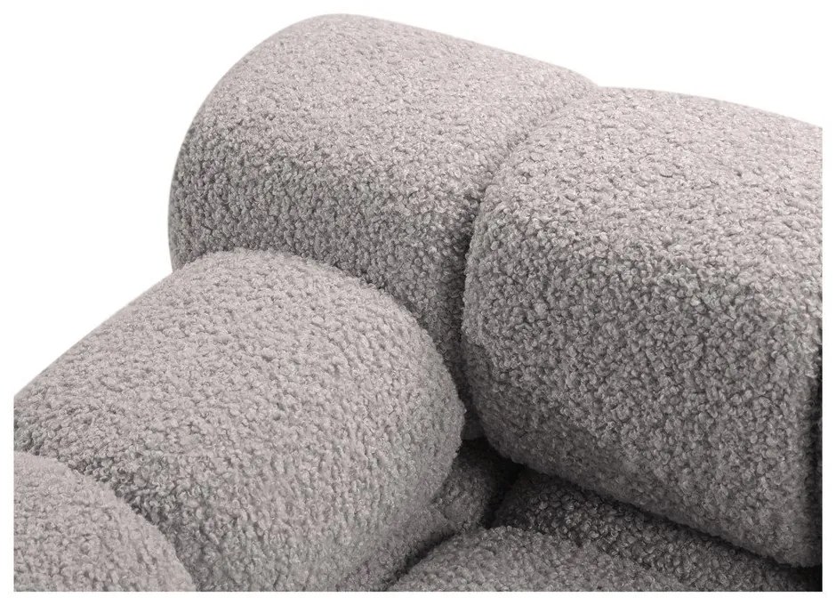 Canapea modulară gri deschis cu tapițerie din țesătură bouclé 188 cm Bellis – Micadoni Home