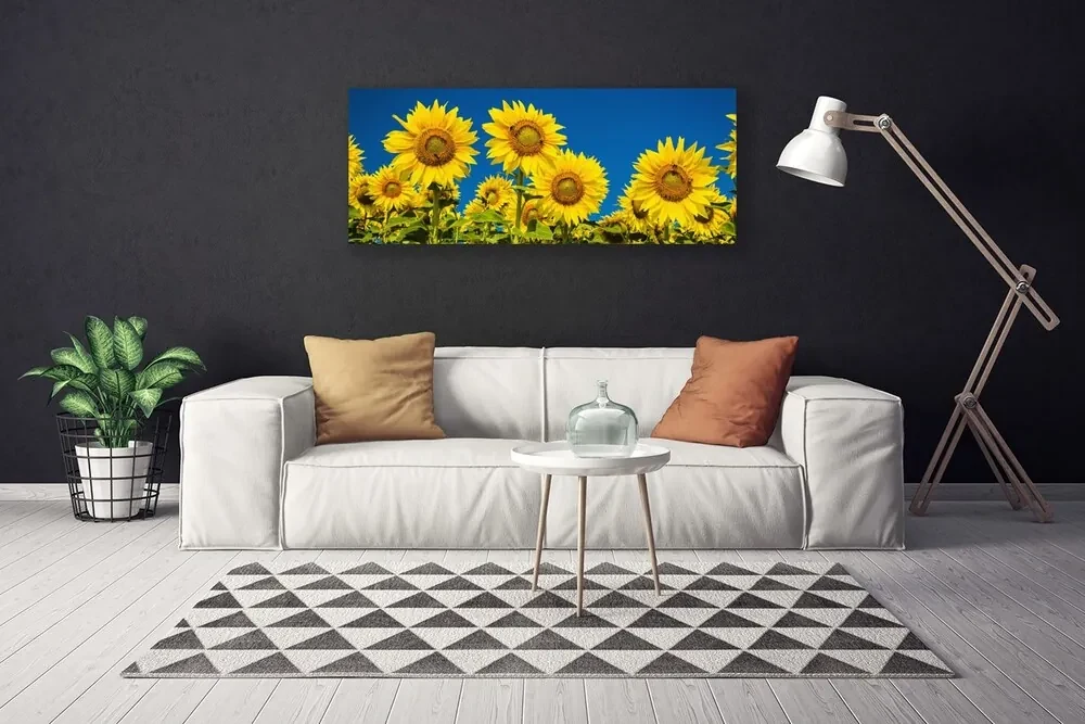 Tablou pe panza canvas Floarea soarelui Floral Galben Verde