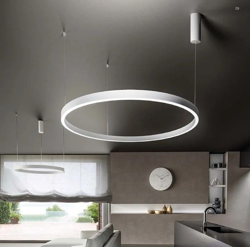Lustra LED circulara diametru 80cm CRISEIDE, alb, negru sau auriu