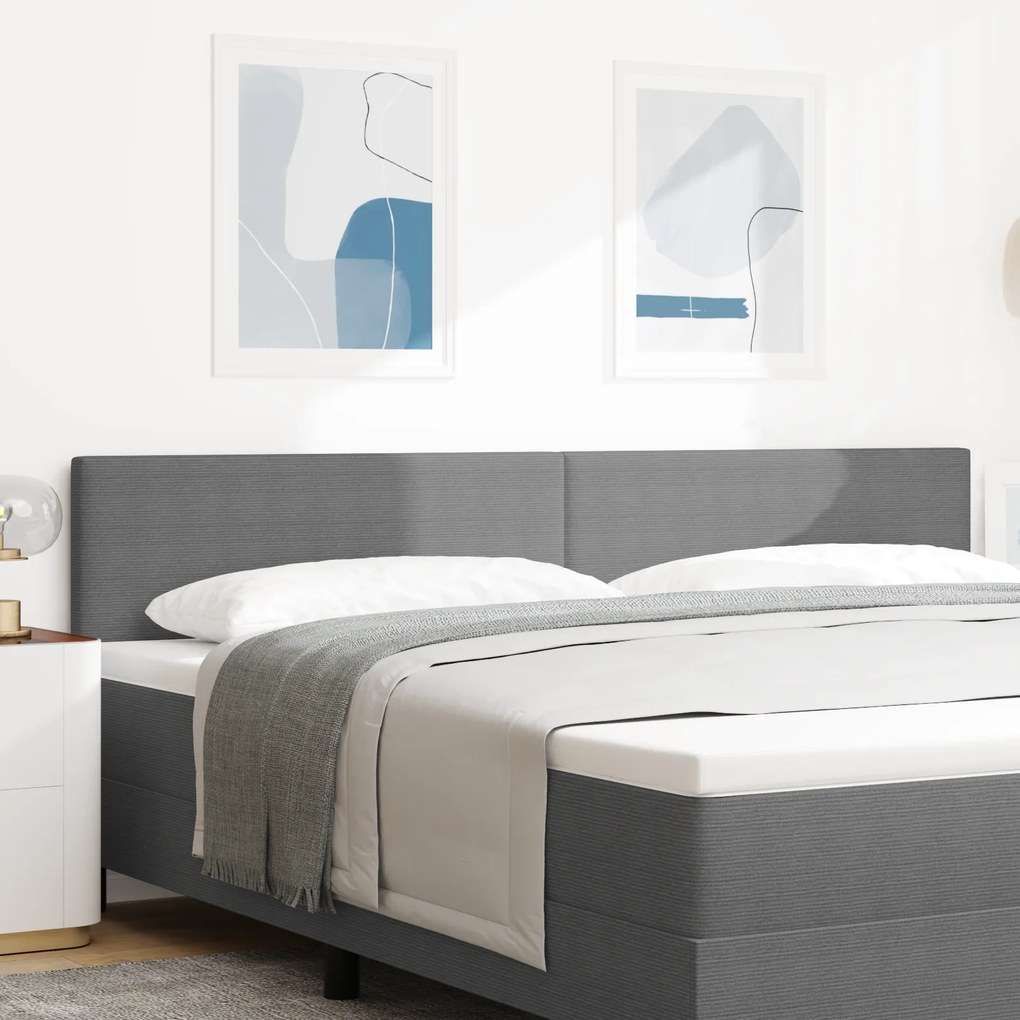 vidaXL Tăblie pat cu LED model simplu, gri deschis, 100 cm, raiat