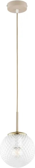 Brilagi - Lustră suspendată cu cablu STELLA 1xE27/60W/230V Ø 15 cm bej/auriu