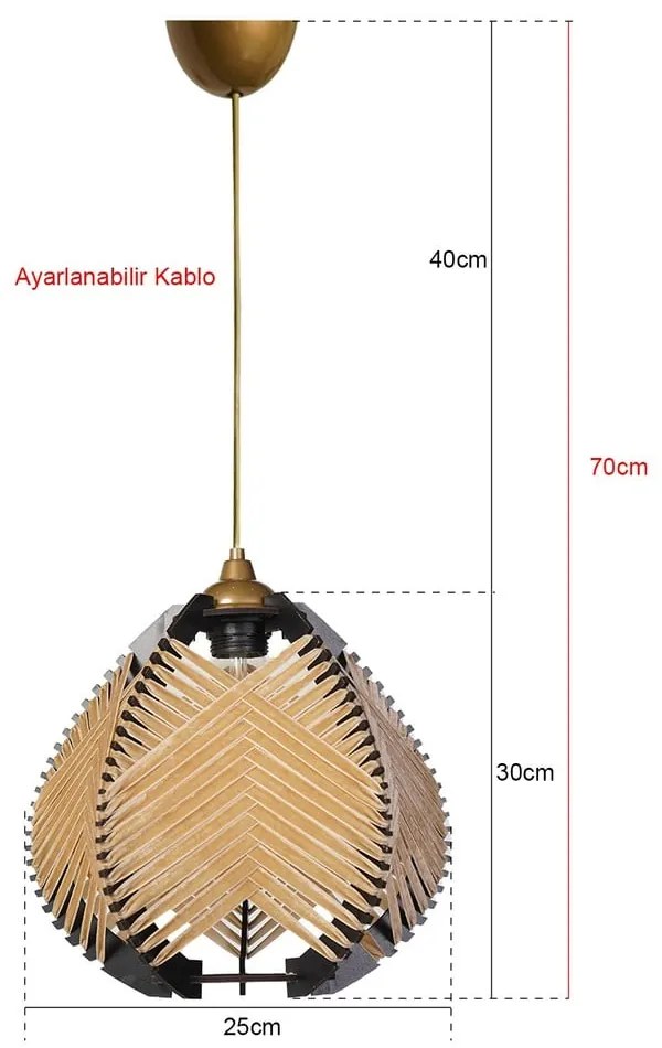 Lustră neagră/bej cu abajur textil ø 25 cm – Opviq lights