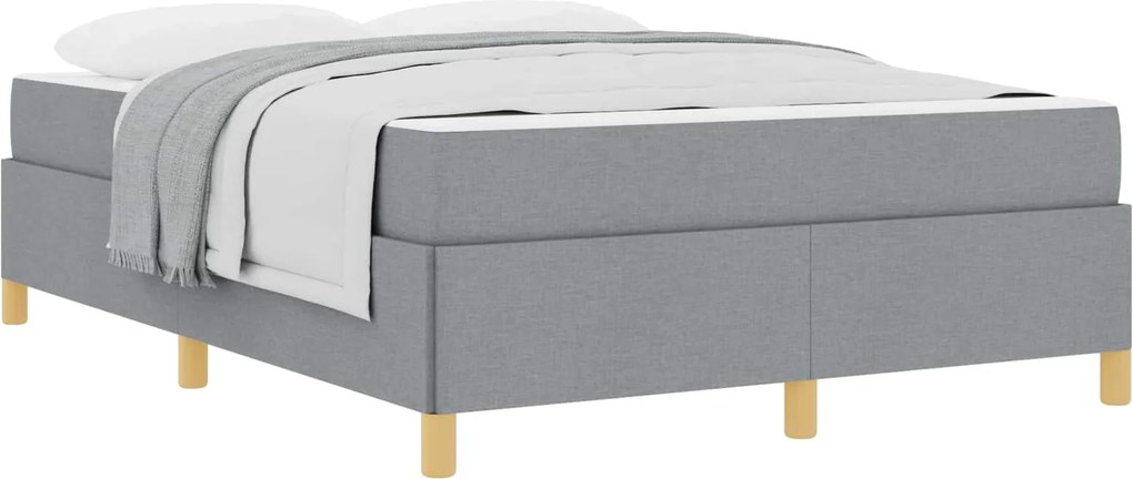 vidaXL Cadru de pat cu saltea Gri deschis 140 x 190 cm țesătură