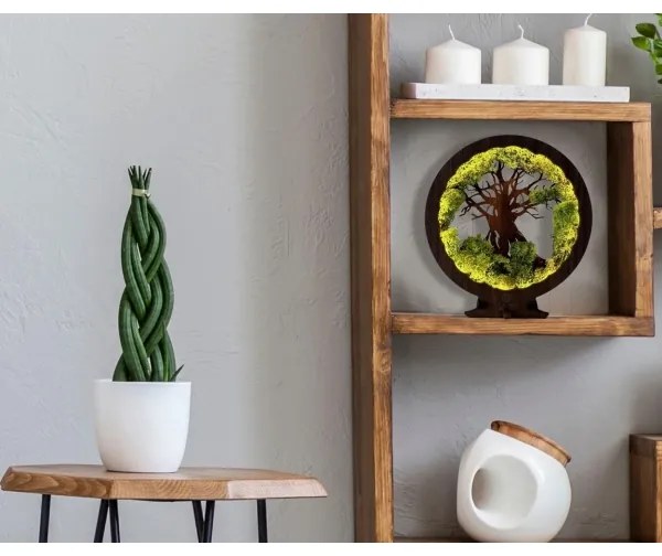 Li-Go 23604/DUB2 - Lampă de masă LED reglabilă, decorativă, 12W, 230V, 20x22 cm, stejar