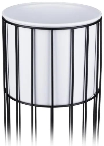 Ghiveci metalic de flori LOFT 55x20 cm negru/alb