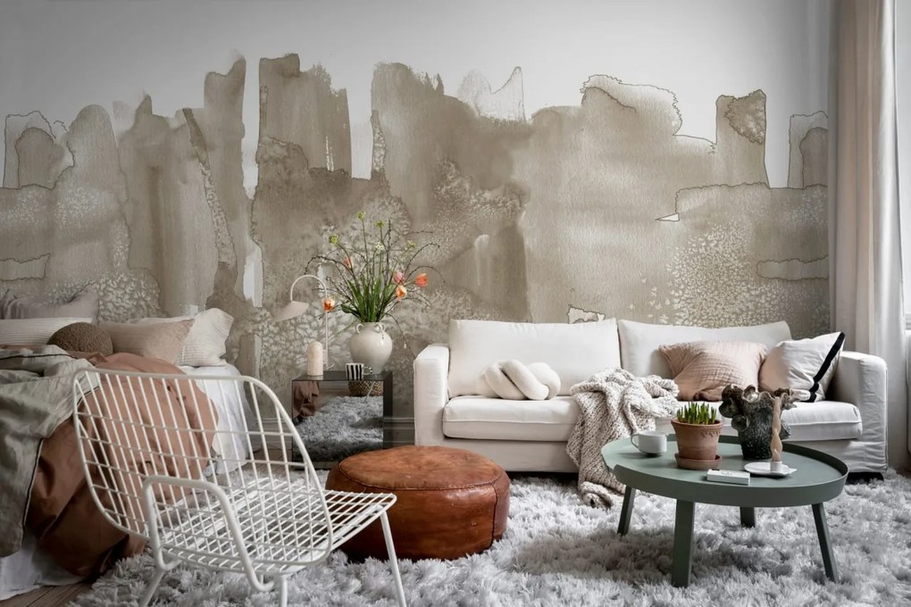 Fototapet, Watercolor City, Beige, Rebel Walls