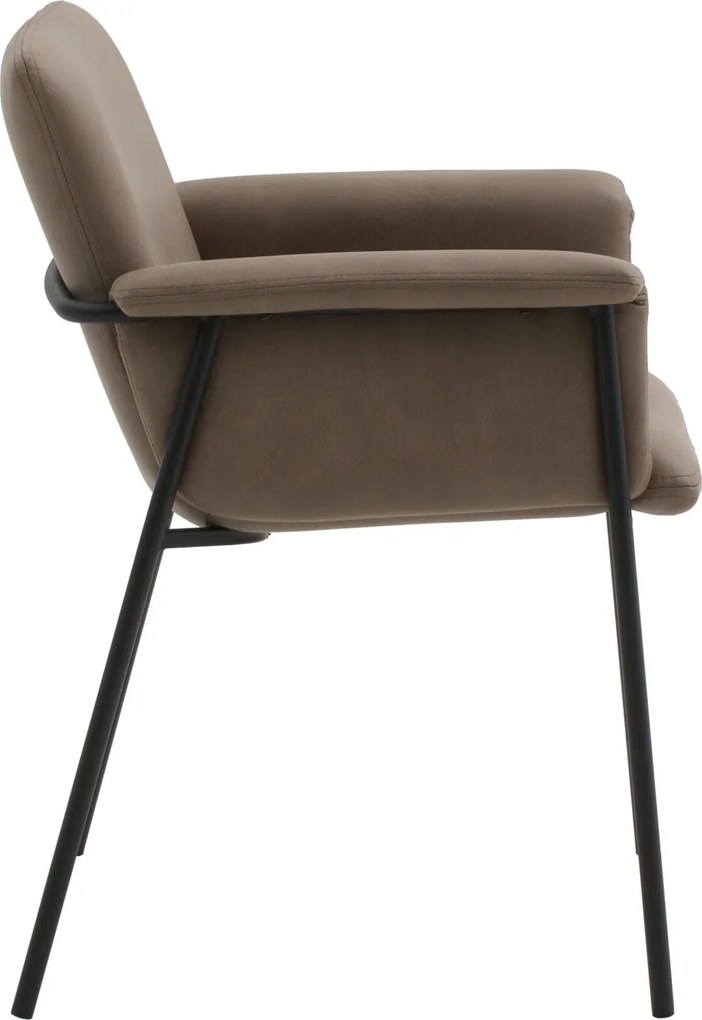 Scaun tip fotoliu Ramira, piele ecologica, structura metalica - MARO