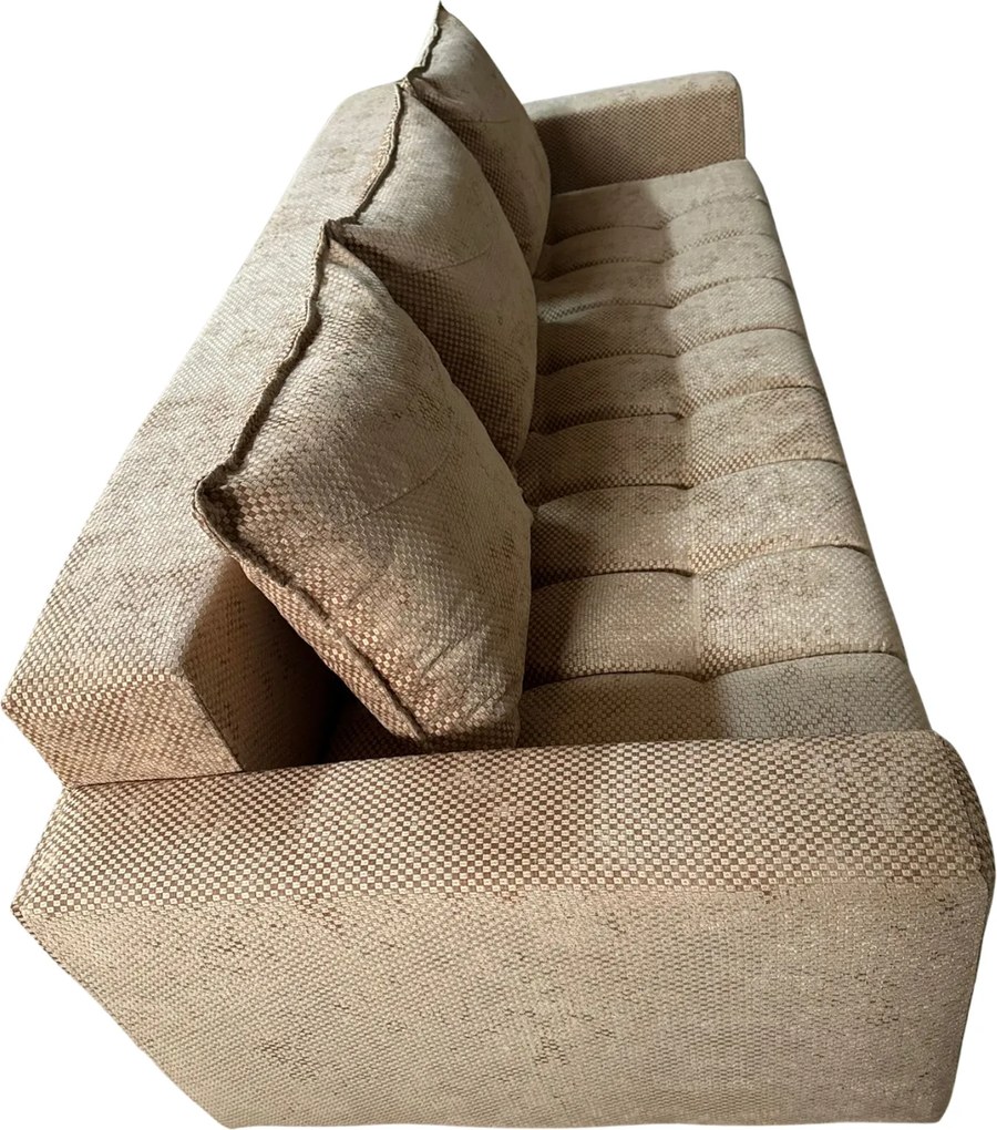 Canapea ZARA extensibila, 3 locuri, cu lada de depozitare, stofa bej auriu , 220x95x80 Bej Auriu, Stofa, 220 cm