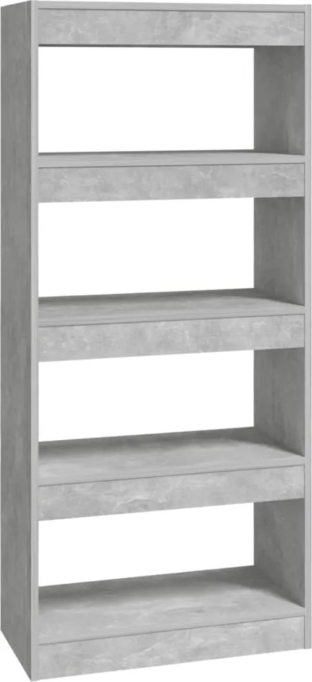 vidaXL Bibliotecă/Separator gri beton 60x30x135cm lemn prelucrat
