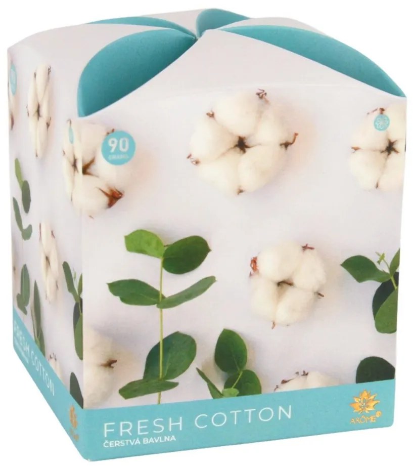 Lumânare parfumată Arome Fresh Cotton în sticlă, 90 g