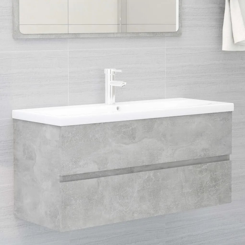 vidaXL Dulap de chiuvetă, gri beton, 100x38,5x45 cm, PAL