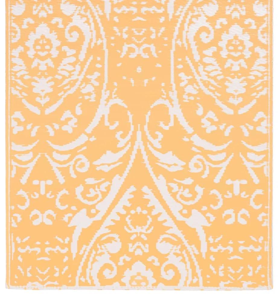 Covor de exterior, portocaliu alb, 160x230 cm, PP portocaliu si alb, 160 x 230 cm