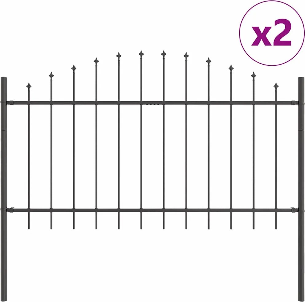vidaXL Gard de Grădină 2 pcs Gri 170 x 140 cm