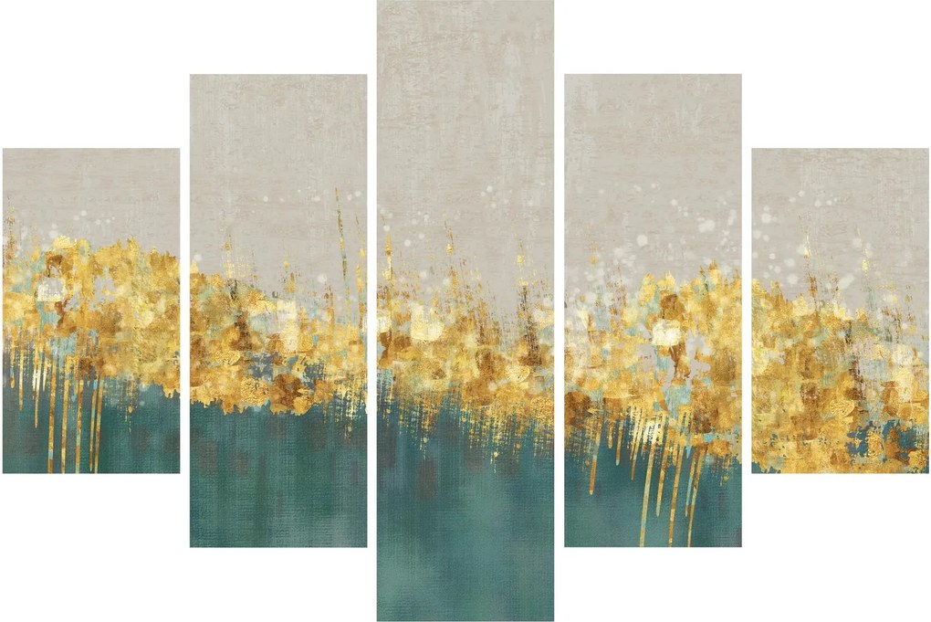 Tablou - Textura cu decor auriu (150x105 cm)