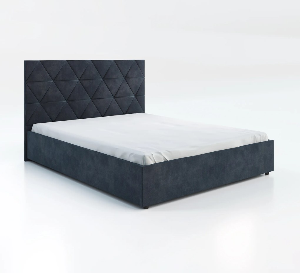 Pat matrimonial 160 cm Botones (negru) (cu somieră). 1116776