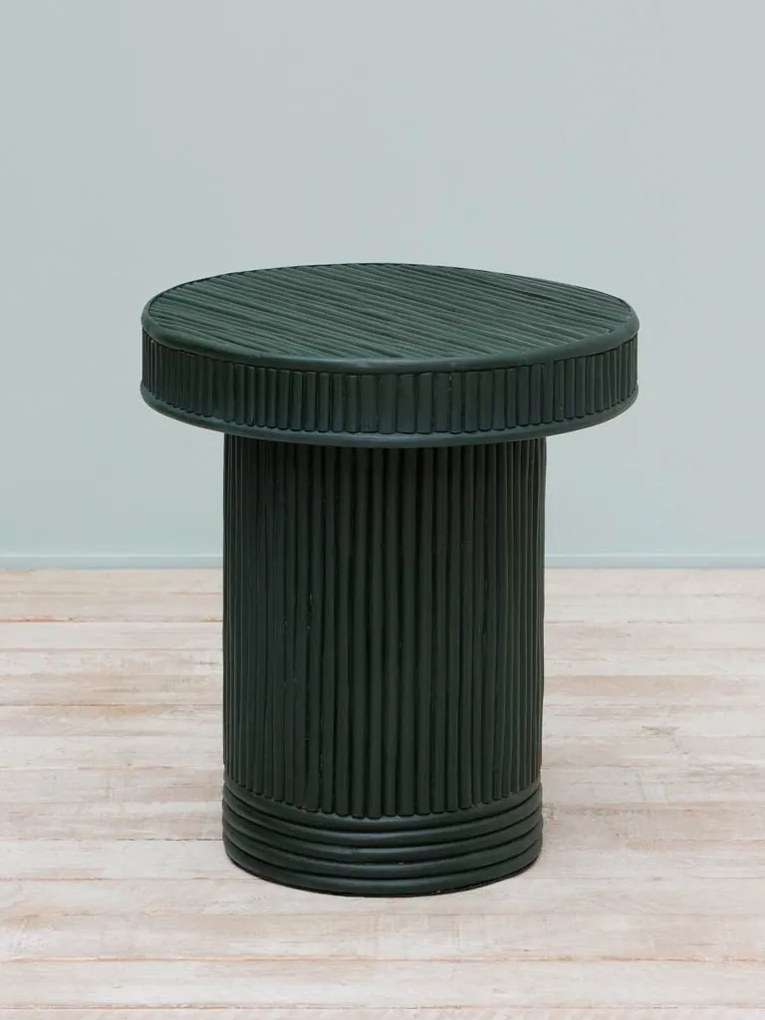 Masuta laterala, din rattan, green Barbade