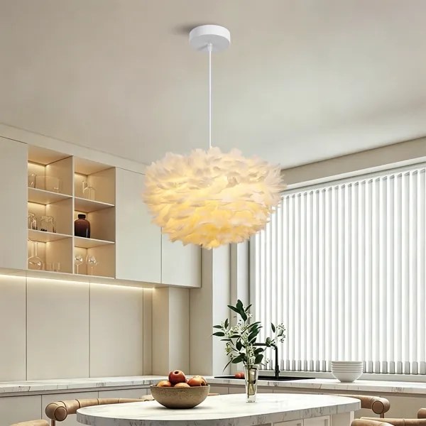 BRILAGI - Lustră suspendată pe cablu FEATHER 3xE27/40W/230V Ø 40 cm albă