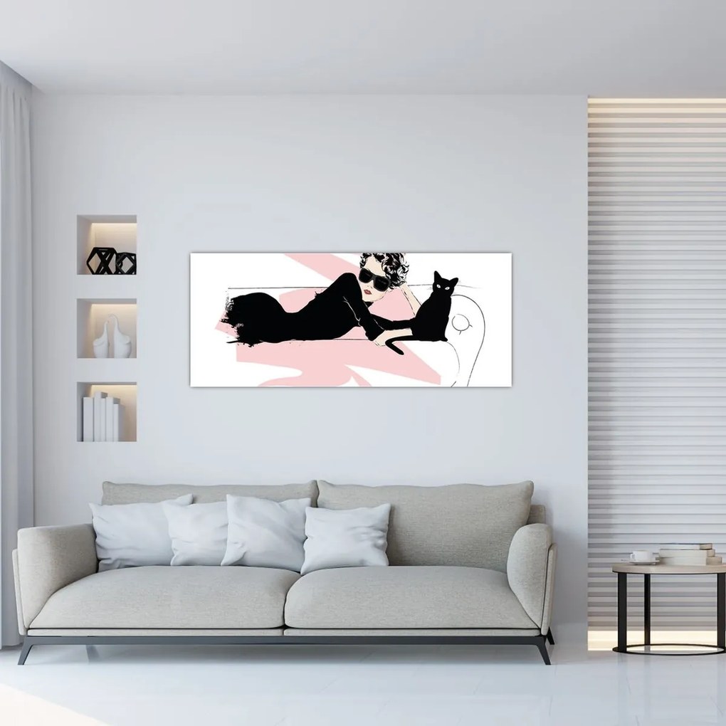 Tablou - Doamnă de modă (120x50 cm)