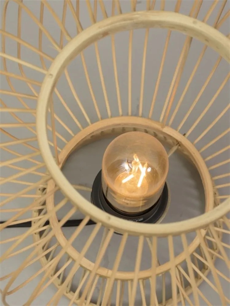 Veioza, lampa de masa eco din bambus Cango natur, 30x26cm