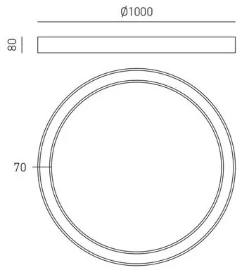 Plafoniera LED design circular FLOR 100cm alb, negru sau auriu