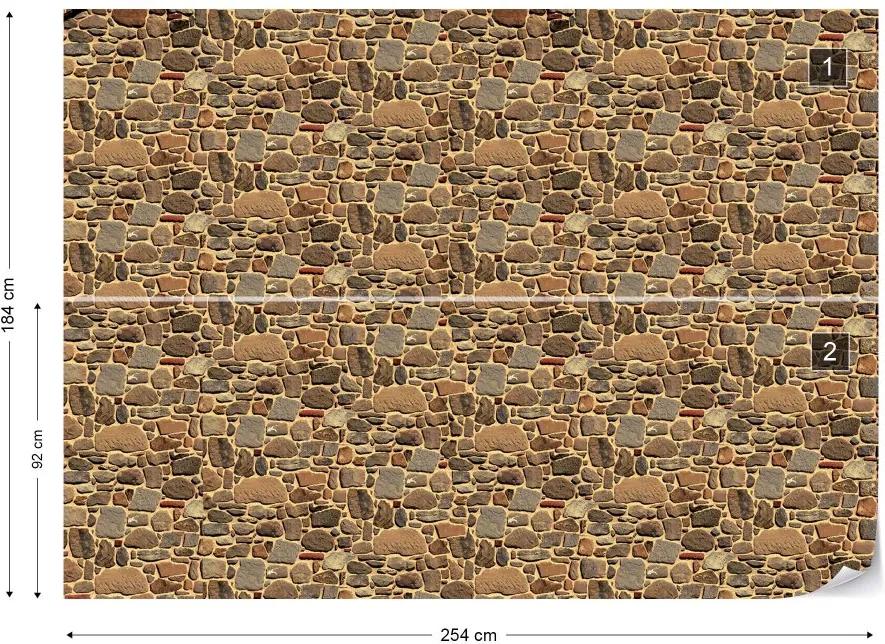 GLIX Fototapet - Stone Wall Texture Vliesová tapeta  - 254x184 cm