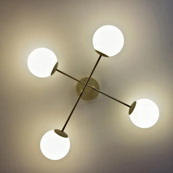 Plafonieră aplicată MOON 4xE27/15W/230V crem