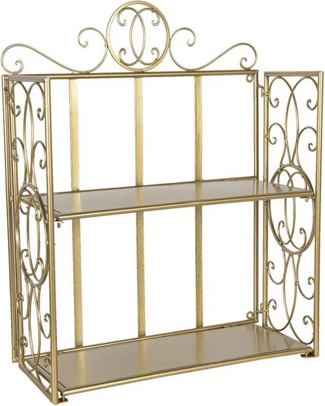 Etajera de exterior, auriu, din metal Rosavelle