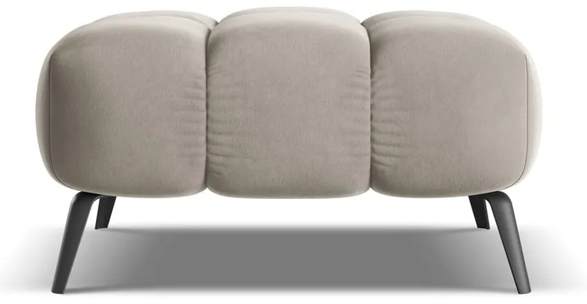 Taburet bej cu tapițerie din catifea Nalu – Makamii