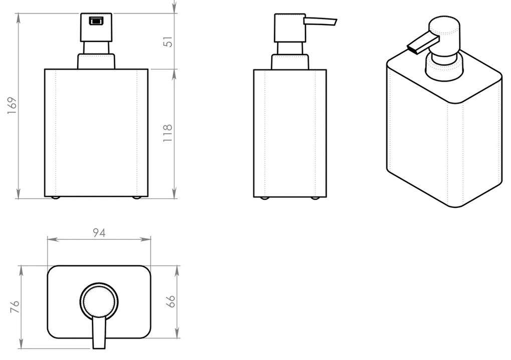 Distribuitor de săpun GEDY AR8008 Aries, gri