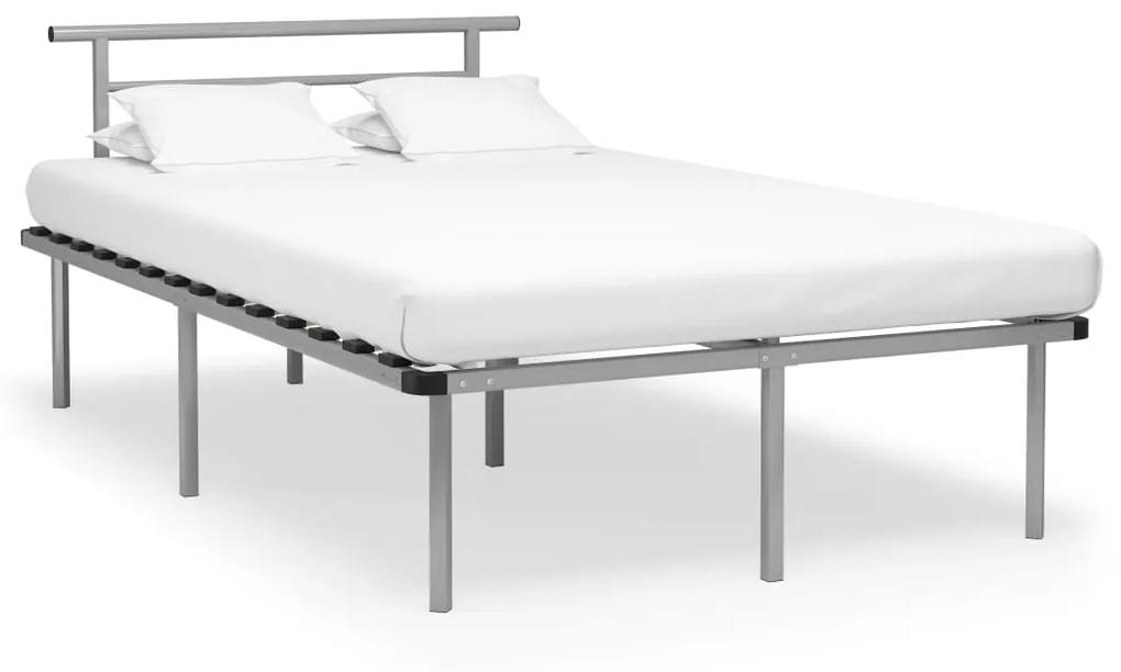 Cadru de pat, gri, 120 x 200 cm, metal Gri, 120 x 200 cm