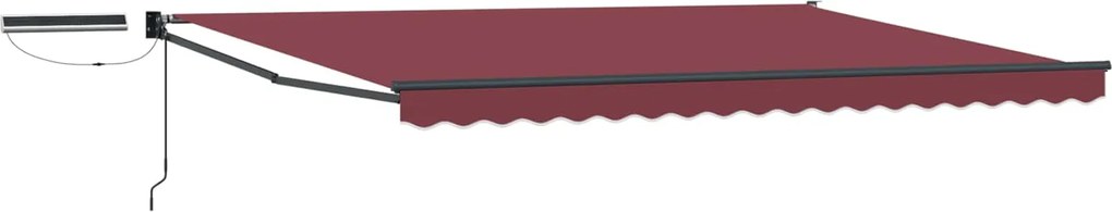 vidaXL Cort electric retractabil Roșu Burgund 4 × 3 m