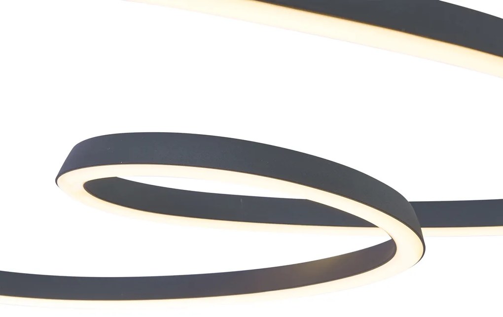 Lampa suspendată scandinavă neagră 72cm incl. LED cu 3 trepte de intensitate luminoasă - Circuit