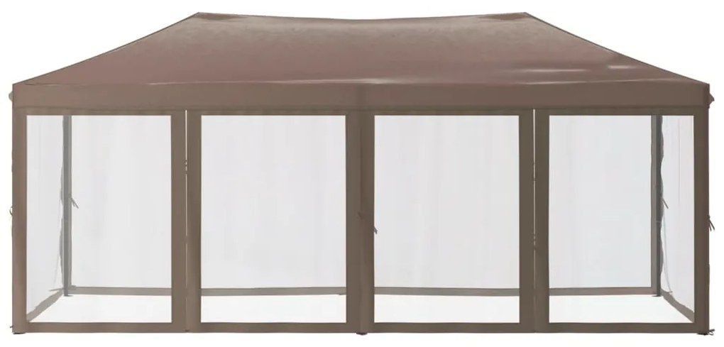 Cort pliabil pentru petrecere pereti laterali, gri taupe, 3x6 m Gri taupe, 3 x 6 m