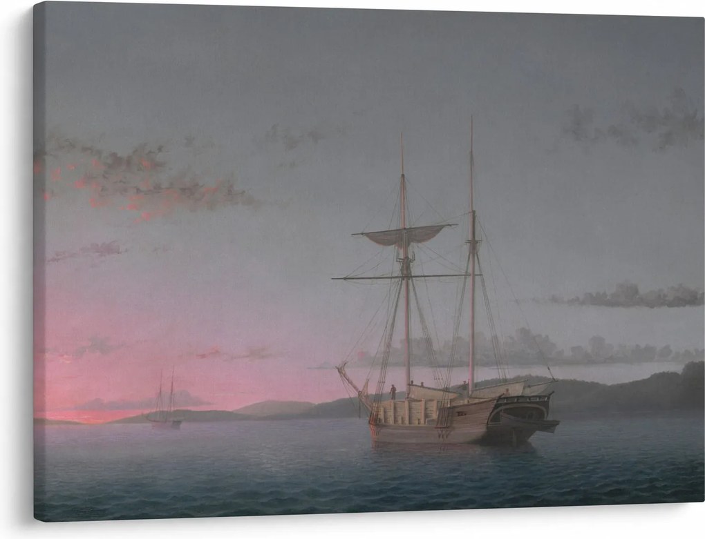 Tablou - Fitz Henry Lane, Lumber Schooners at Evening on Penobscot Bay, reproducere (70x50 cm)