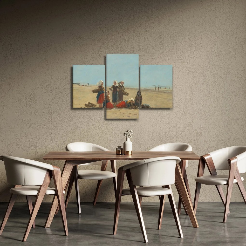 Tablou - Eugène Boudin, Women on the Beach at Berck, reproducere (90x60 cm)