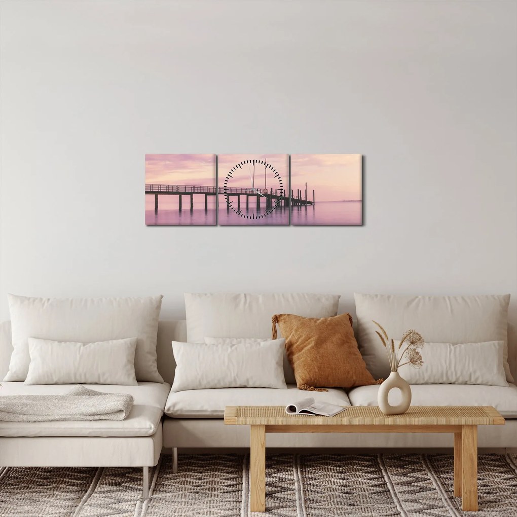 Tablou - Port (cu ceas) (90x30 cm)