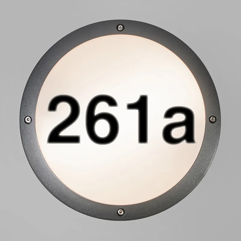 Lampă de perete exterioară antracit cu număr de casă IP54 - Glow