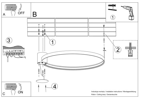 Plafonieră LED RIO LED/50W/230V CRI90 3000K d. 78 cm auriu Thoro TH.252
