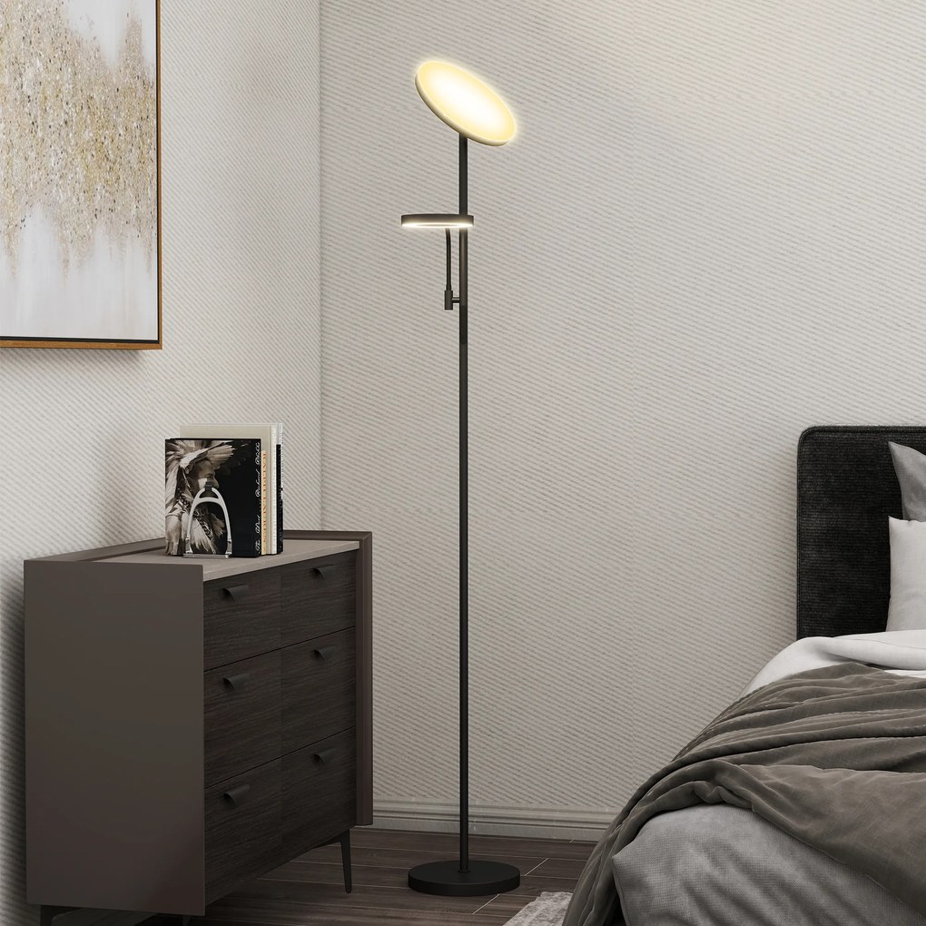 HOMCOM Lampadar LED 42W reglabil 2700K-6500K 4 culori variere continua, 4 moduri scena, telecomanda si control tactil | Aosom Romania
