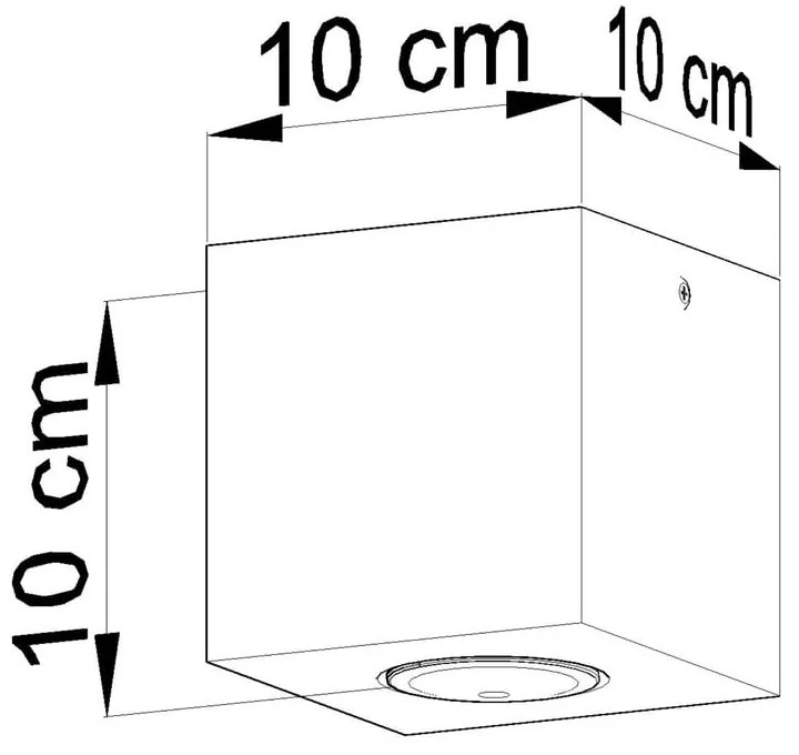 Spot gri 10x10 cm Geo – Sollux