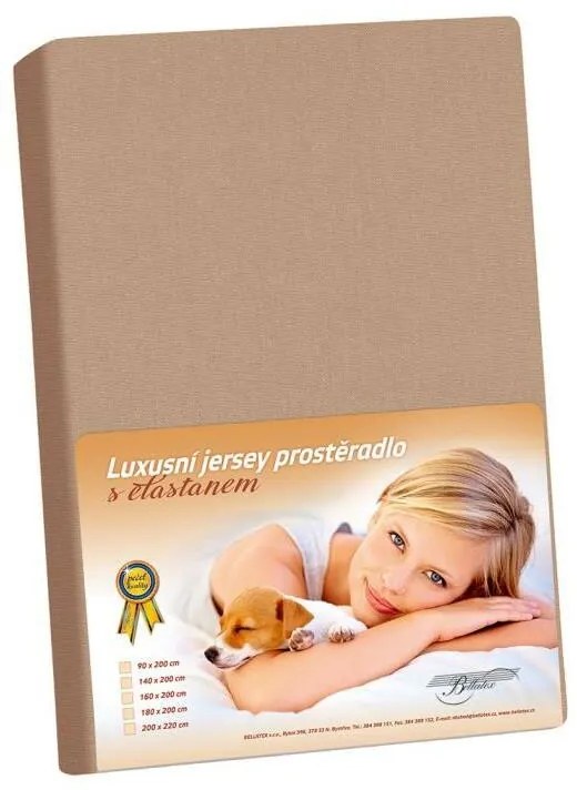 Cearșaf din jersey cu elastan, cafea, 100 x 200 cm, 100 x 200 cm