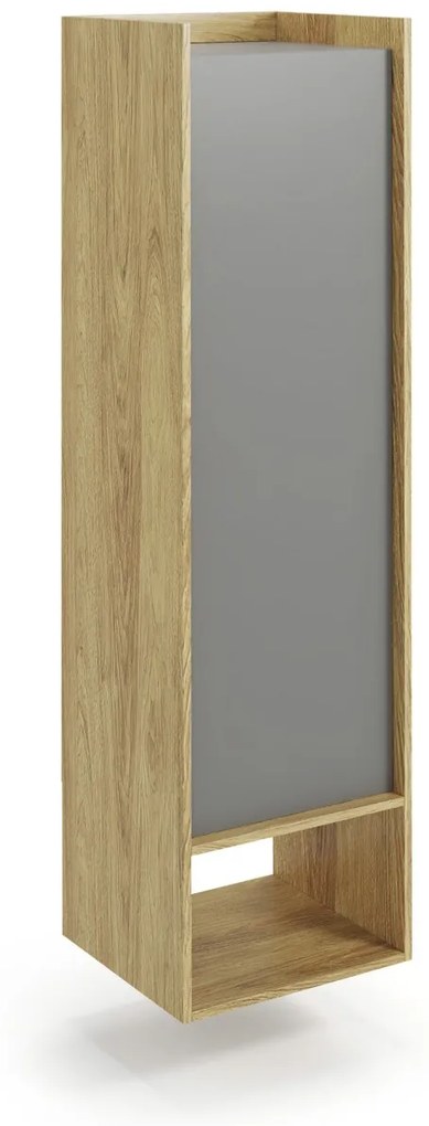 Dulap modular Mobius 1D natur/gri – H179 cm