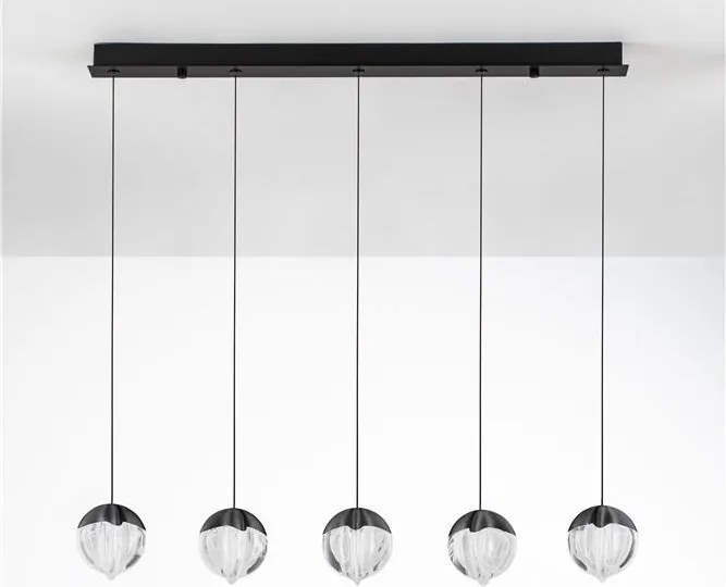 Lustra cu 5 pendule LED ALICIA negru