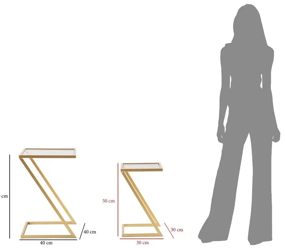 Măsuțe auxiliare cu blat din sticlă 2 buc. 40x40 cm Zet – Mauro Ferretti
