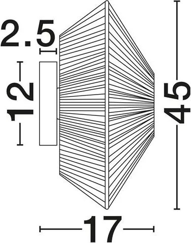 Aplica de perete cu design texturat ELVIO gri 45cm