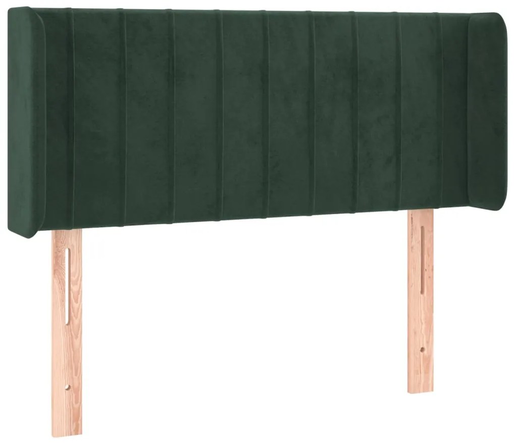 3119051 vidaXL Tăblie de pat cu aripioare verde închis 103x16x78/88 cm catifea