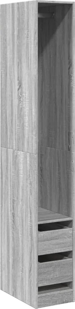 vidaXL Șifonier, gri sonoma, 30x50x200, lemn prelucrat